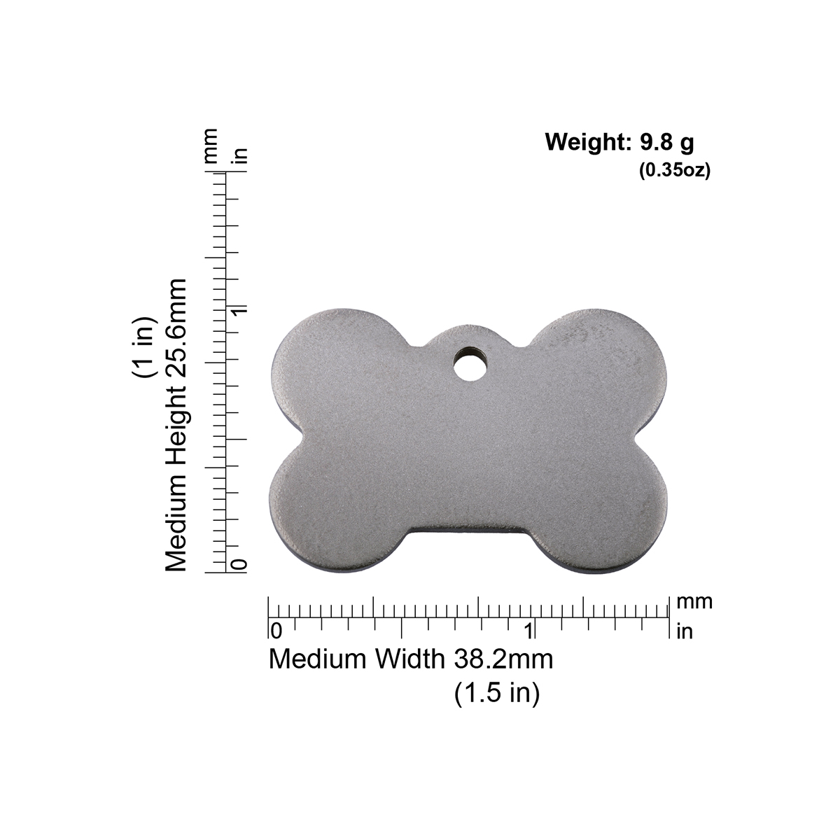 Measurements | ID Tag Titanium Bone-medium
