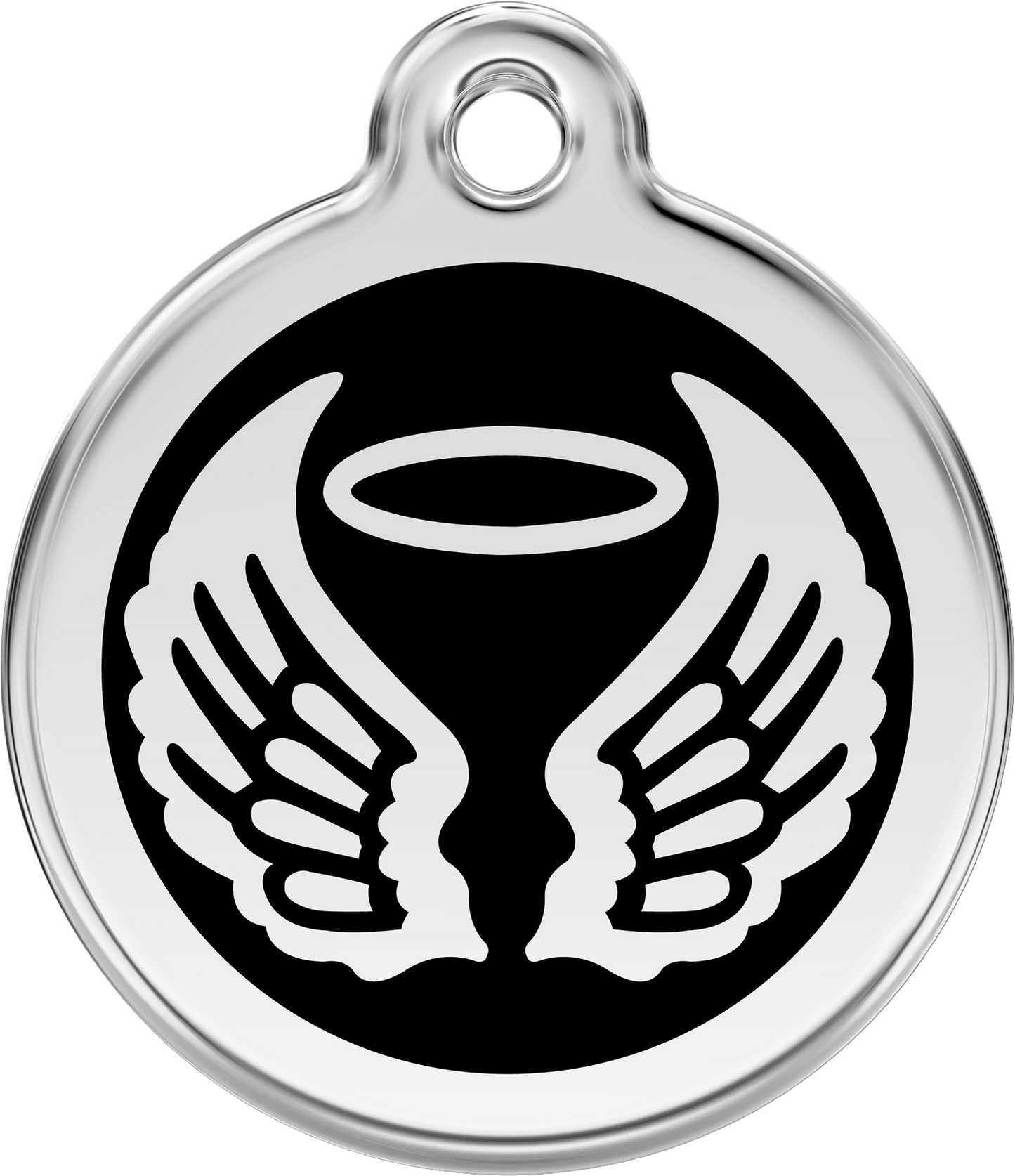 Pet Identification Tag Angel Wings - black