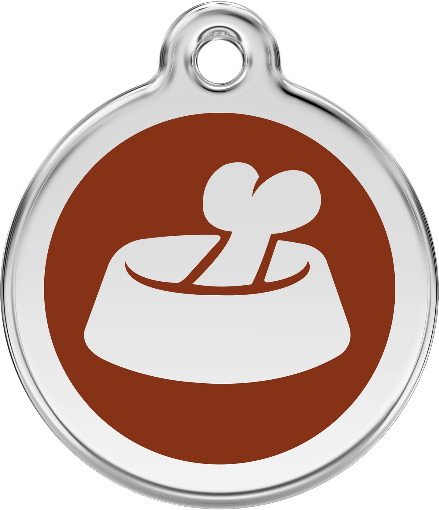Pet Identification Tag | Bone in Bowl - brown