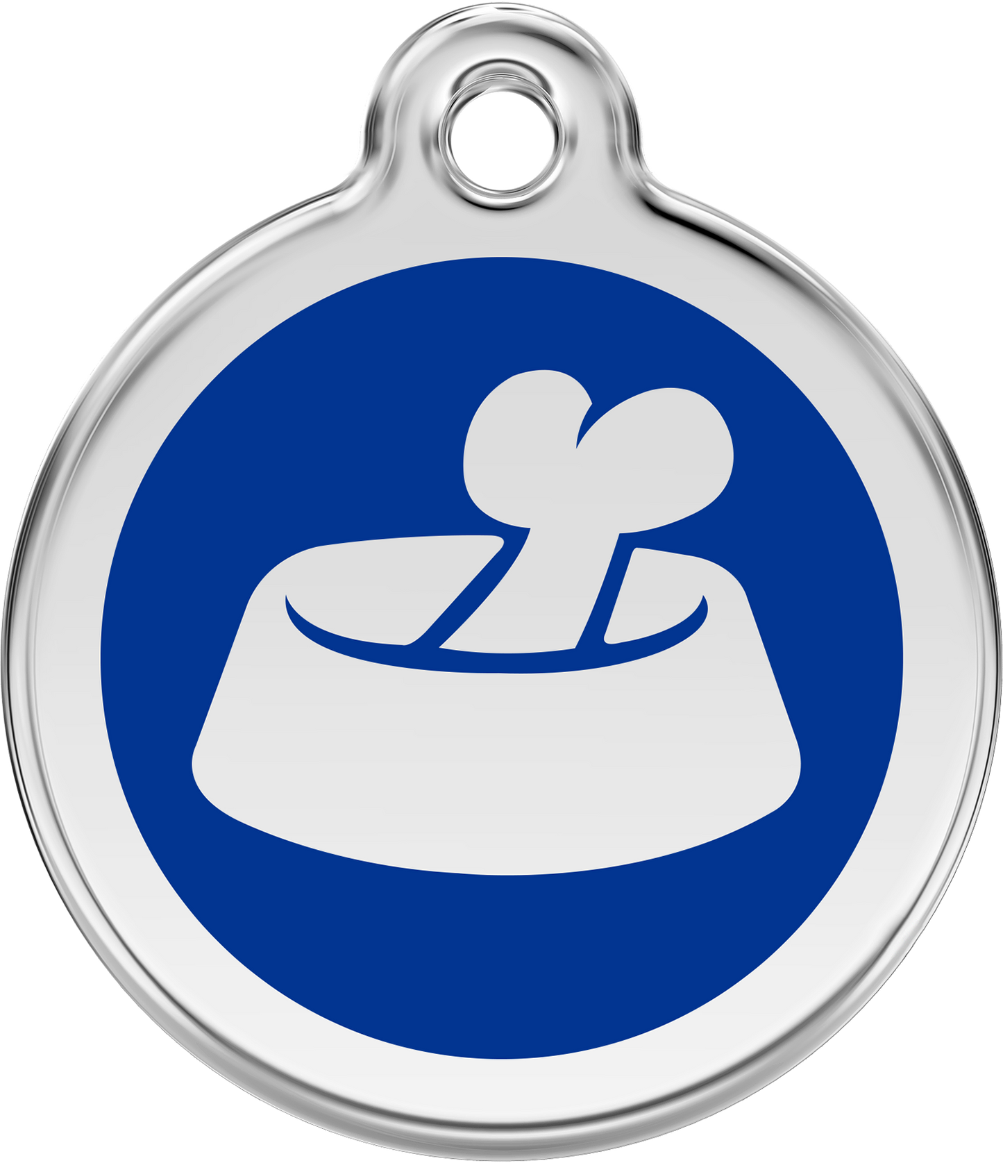 Pet Identification Tag | Bone in Bowl - blue
