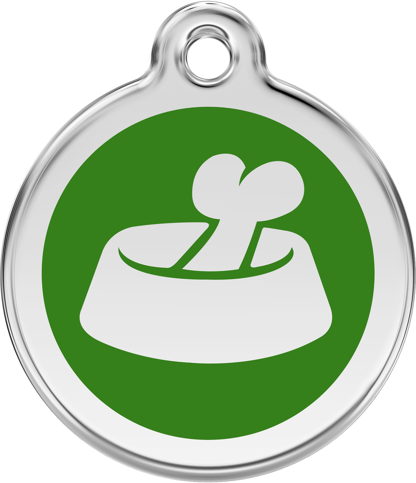 Pet Identification Tag | Bone in Bowl - green