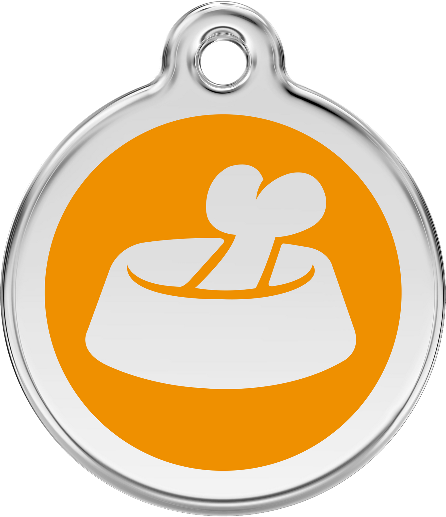 Pet Identification Tag | Bone in Bowl - orange