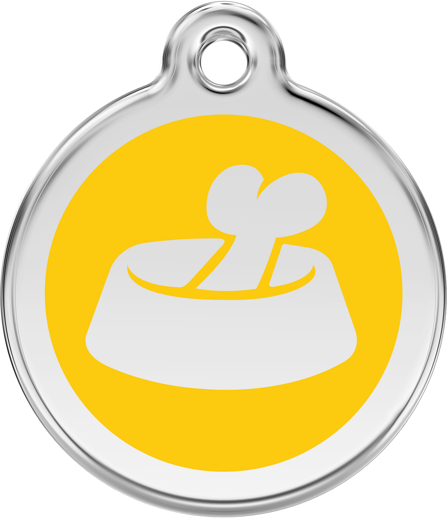 Pet Identification Tag | Bone in Bowl - yellow
