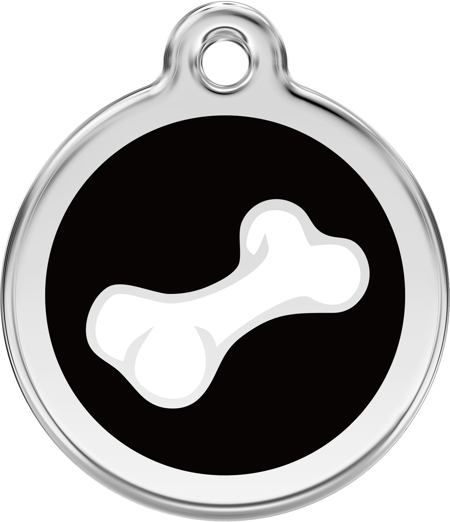Pet Identification Tag | 3D Bone - black
