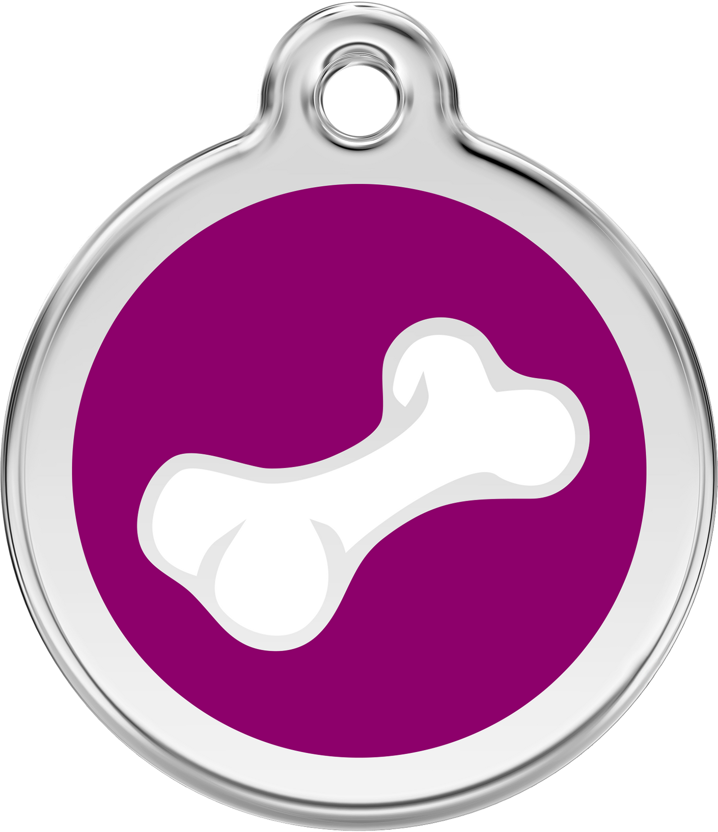 Pet Identification Tag | 3D Bone - purple