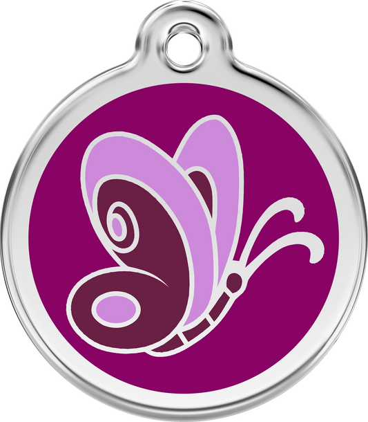 Pet Identification Tag | Butterfly - purple
