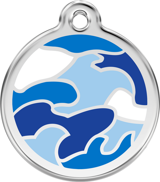 Pet Identification Tag | Camouflage - blue