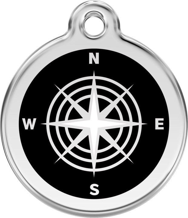Pet Identification Tag | Compass - black