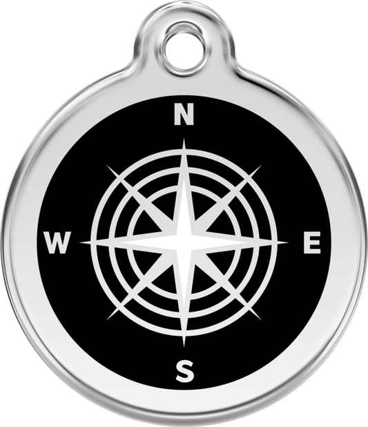Pet Identification Tag | Compass - black