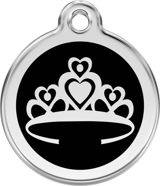 Pet Identification Tag | Crown - black