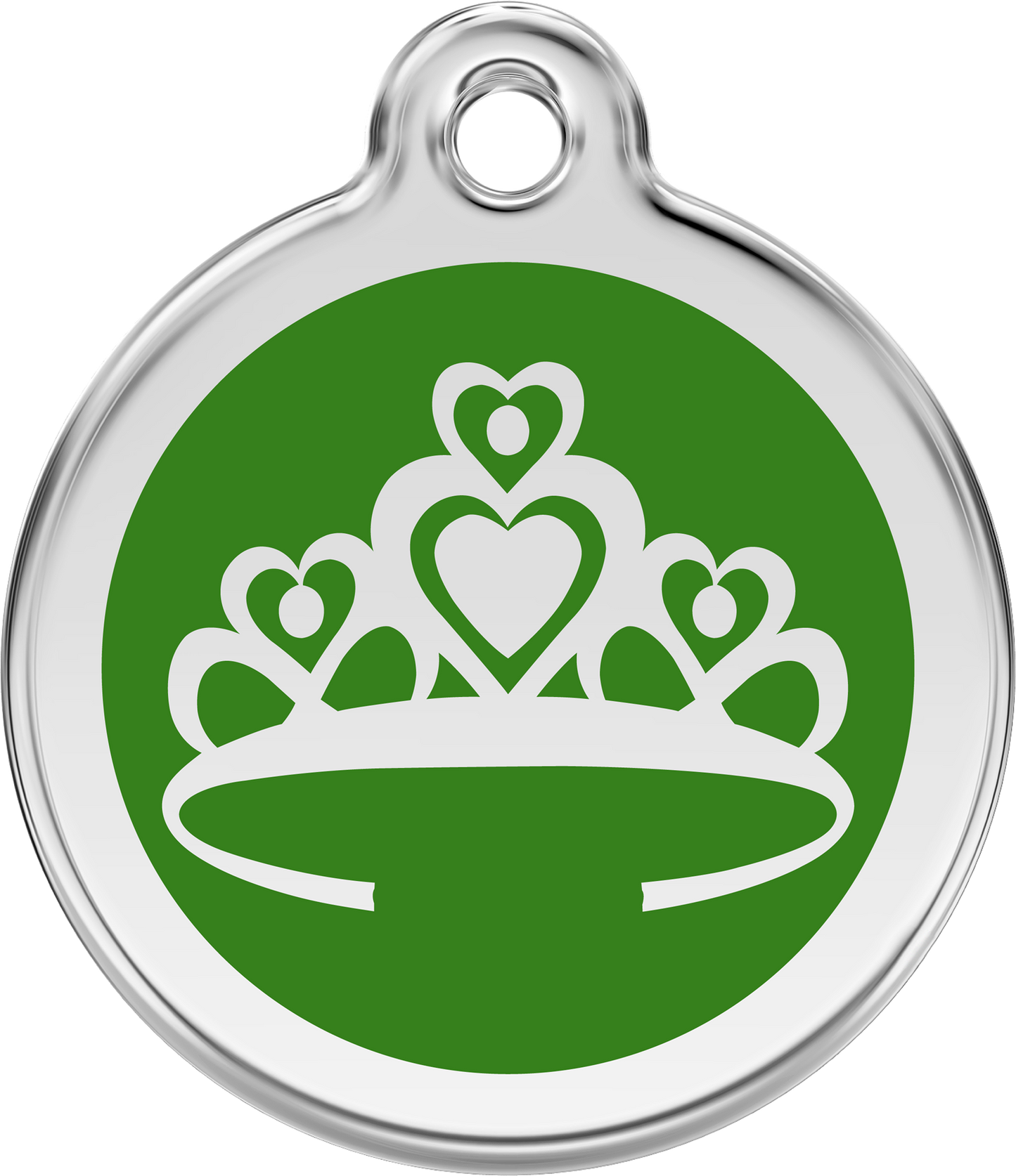 Pet Identification Tag | Crown - green