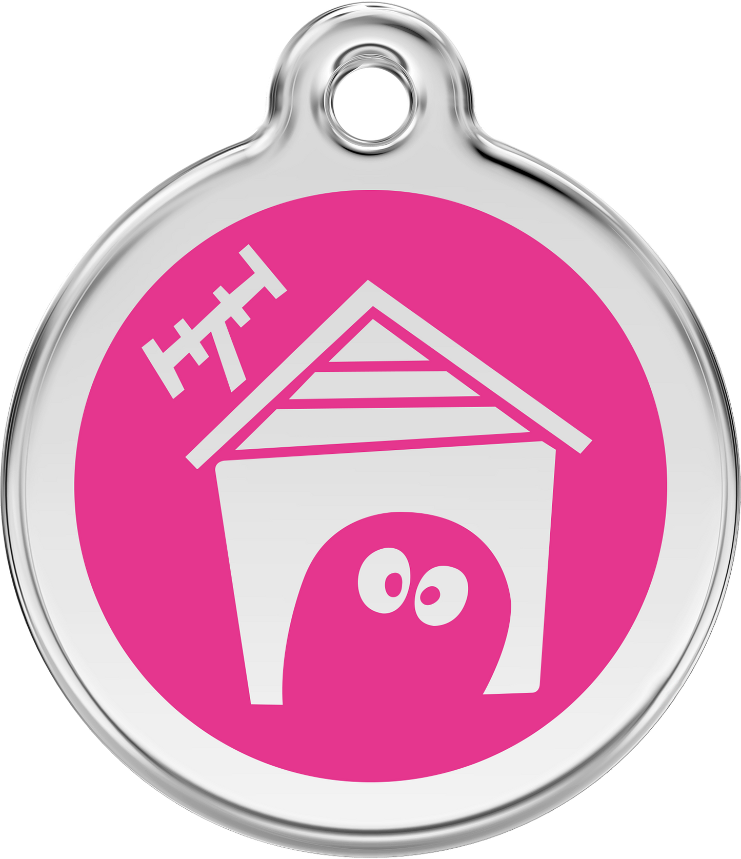 Pet Identification Tag | Dog House - pink