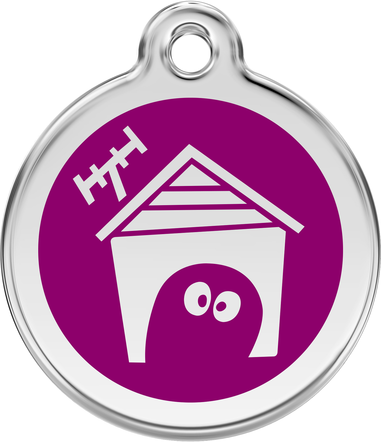 Pet Identification Tag | Dog House - purple