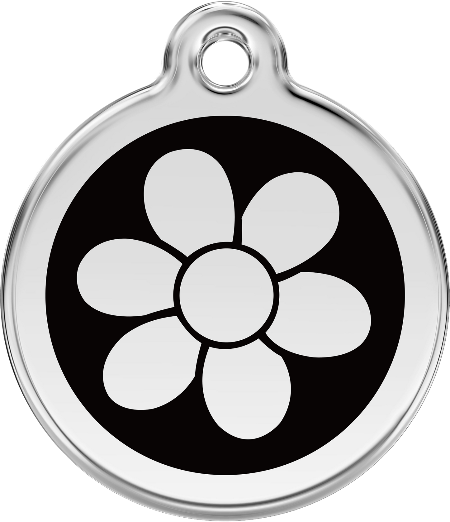Pet Identification Tag | Flower - black