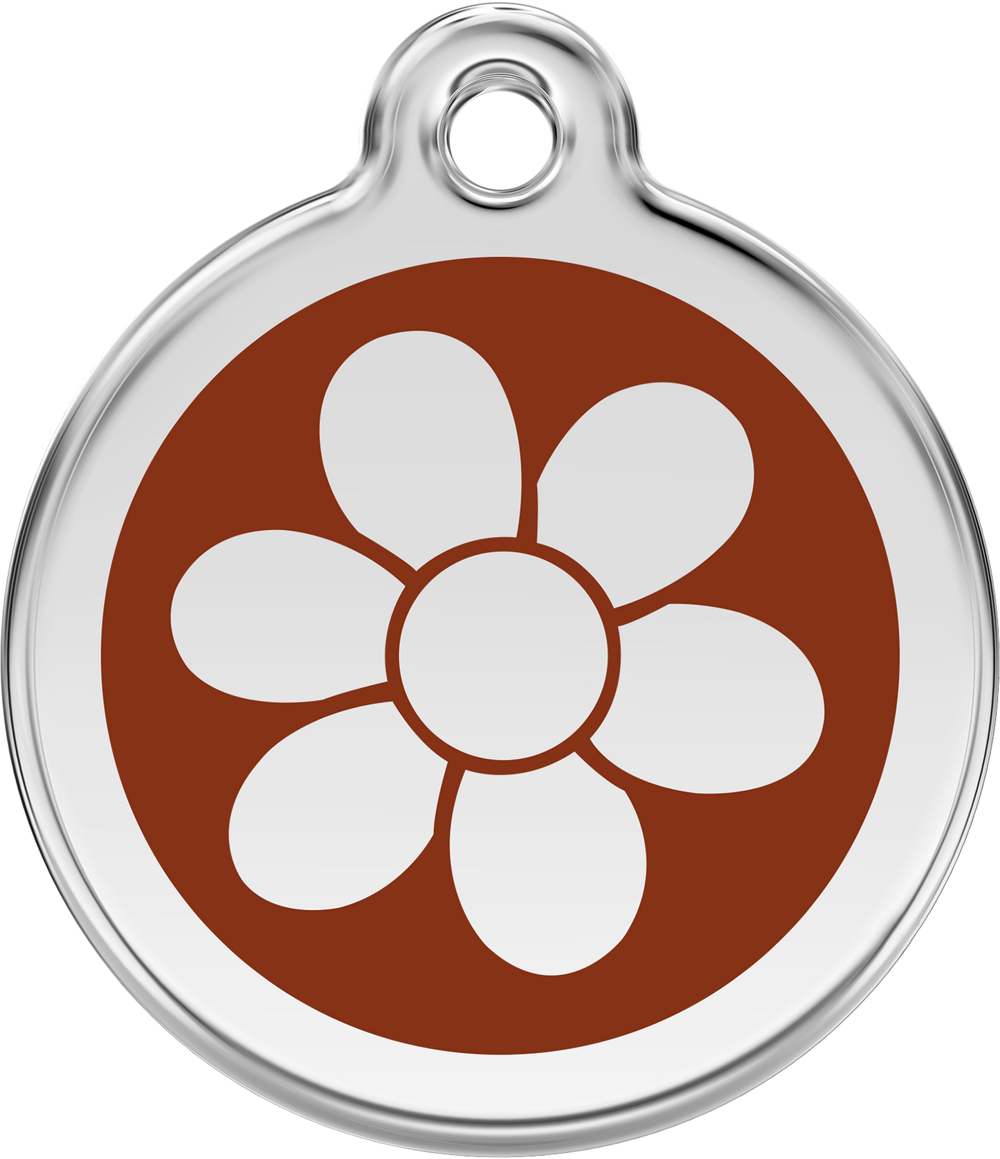 Pet Identification Tag | Flower - brown