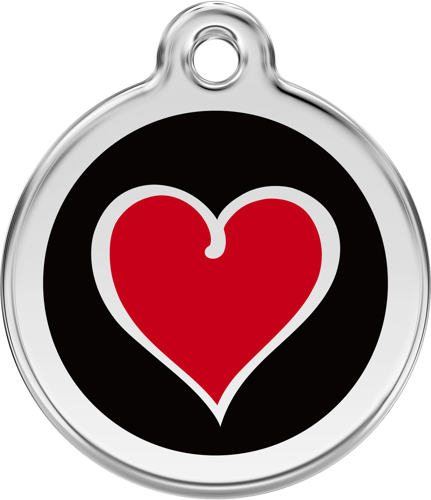 Pet Identification Tag | Love Heart - red/black