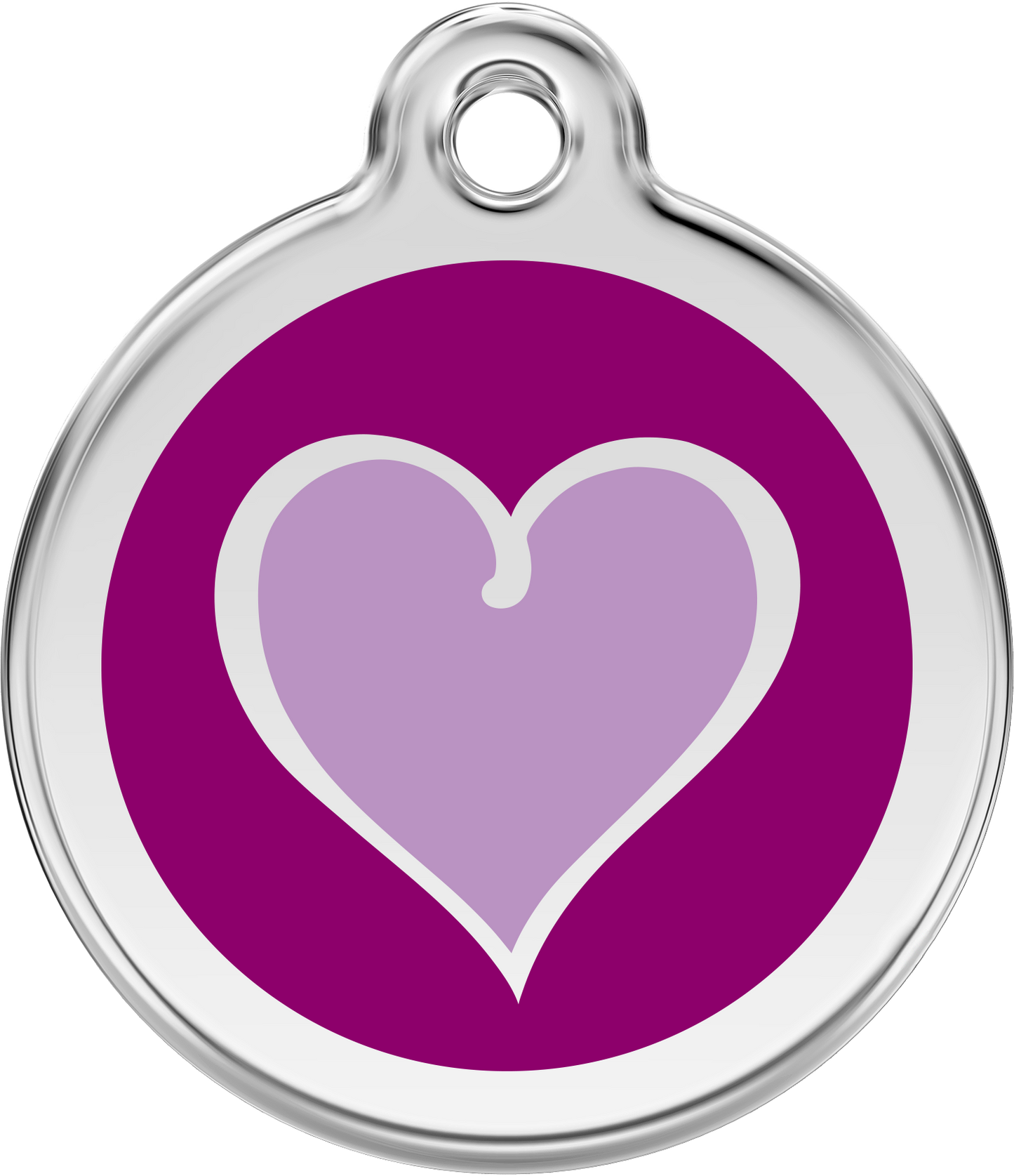 Pet Identification Tag | Love Heart - purple