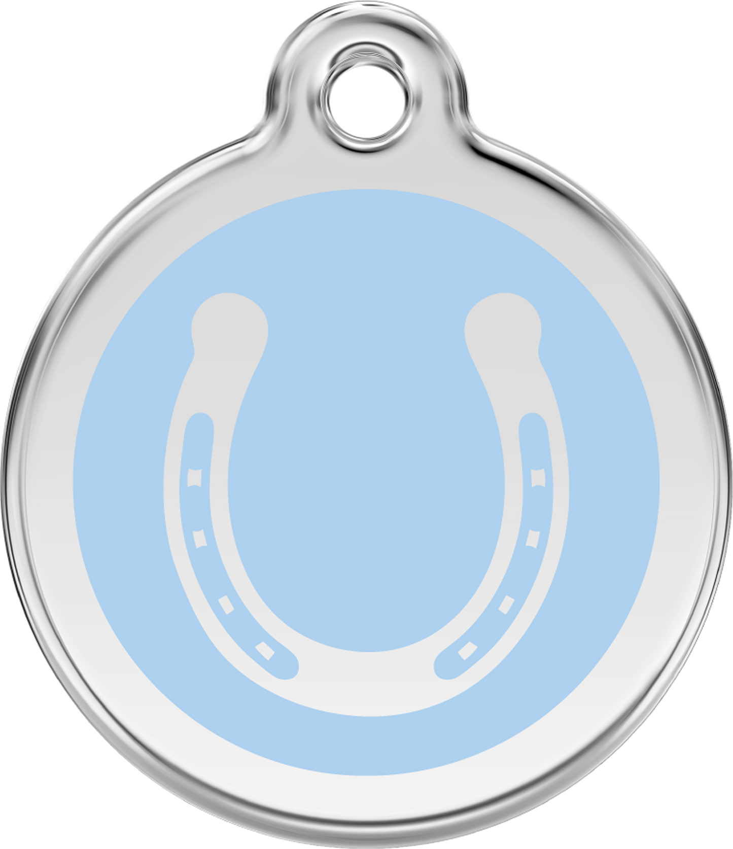 Pet Identification Tag | Horseshoe - light blue