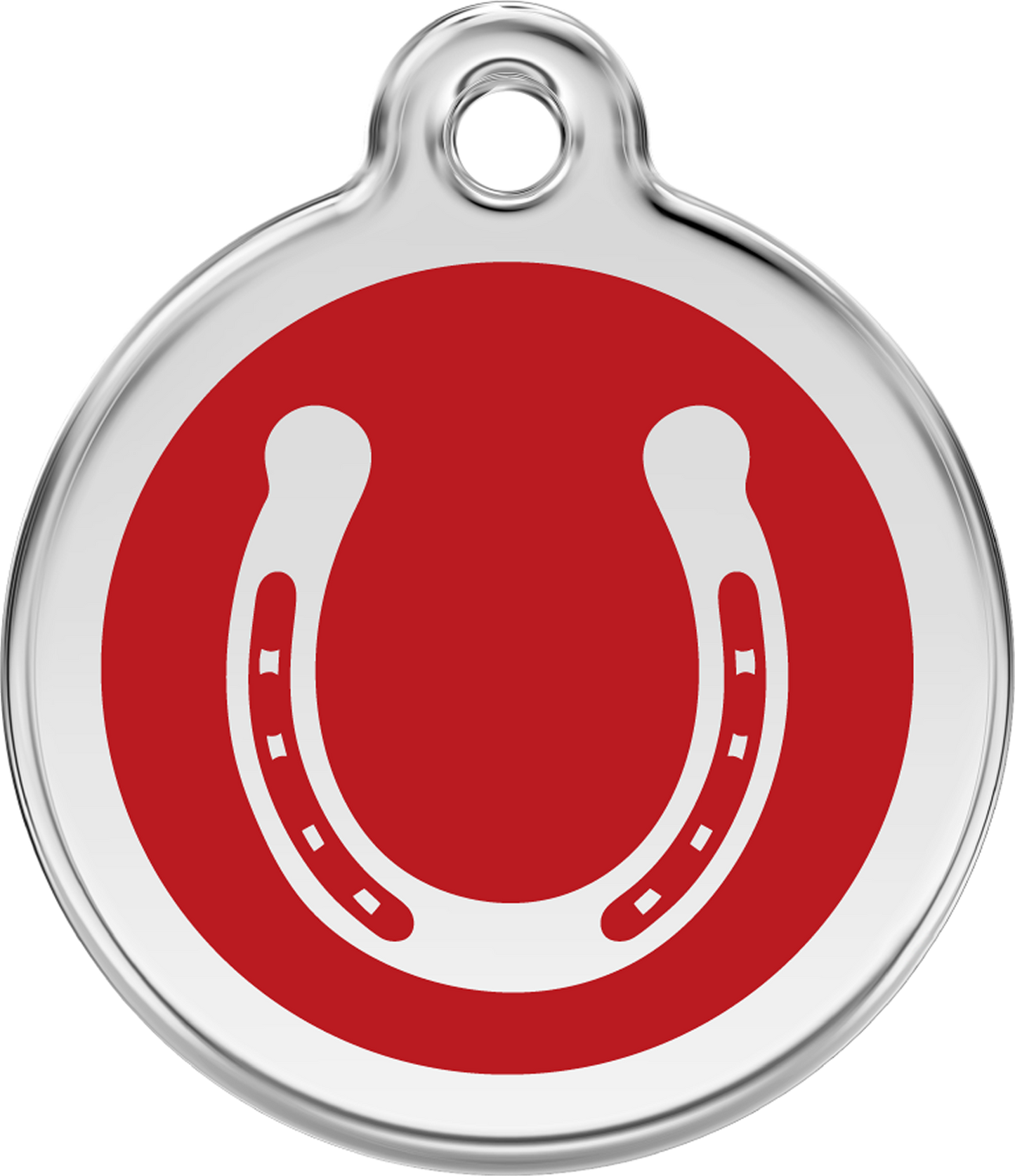 Pet Identification Tag | Horseshoe - red
