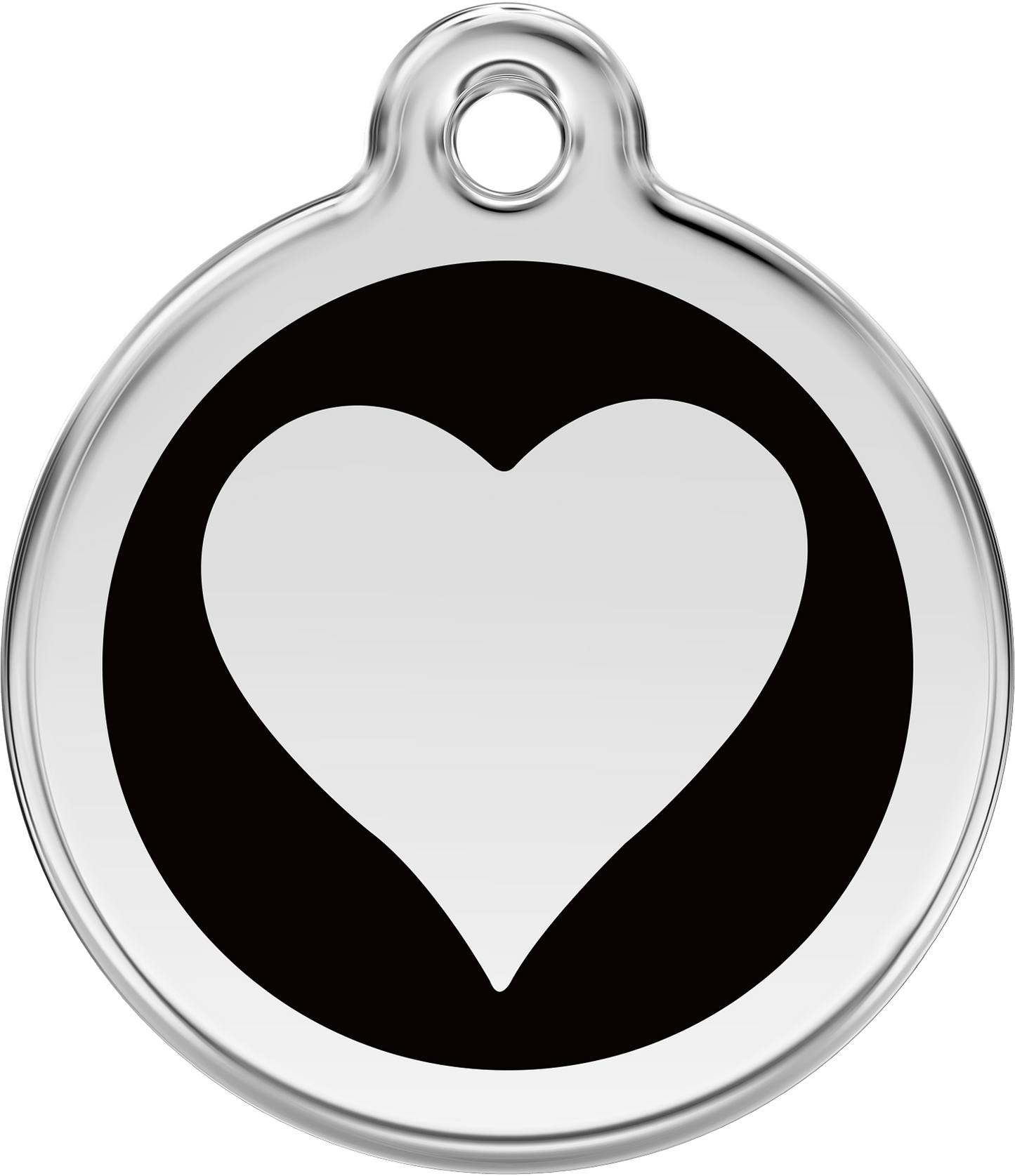 Pet Identification Tag | Heart - black