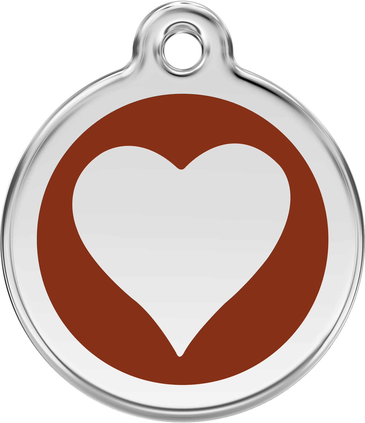 Pet Identification Tag | Heart - brown