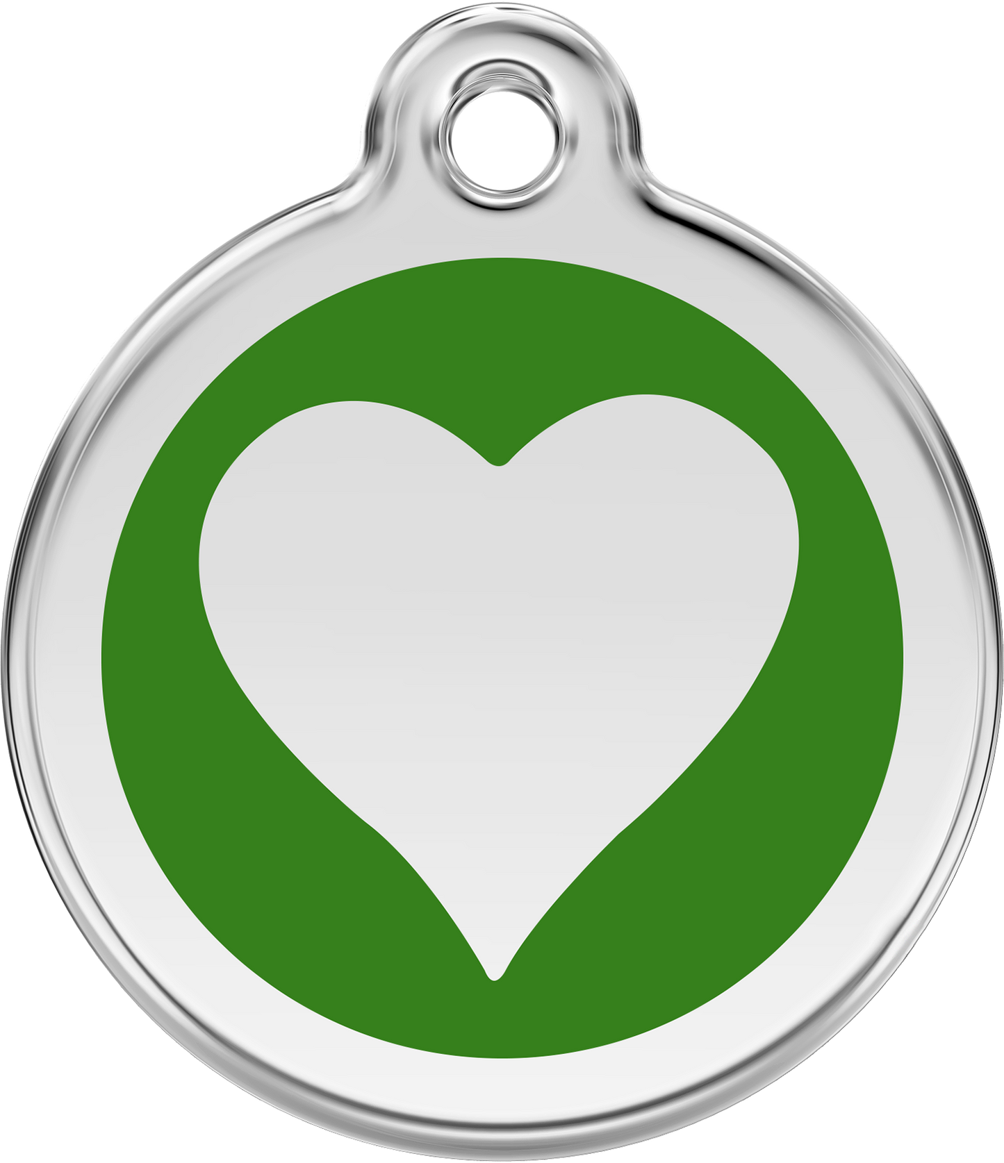 Pet Identification Tag | Heart - green