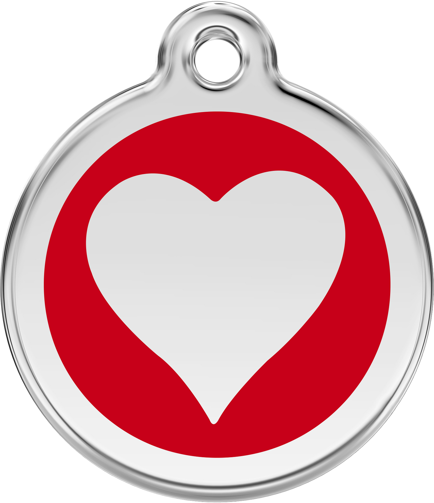 Pet Identification Tag | Heart - red
