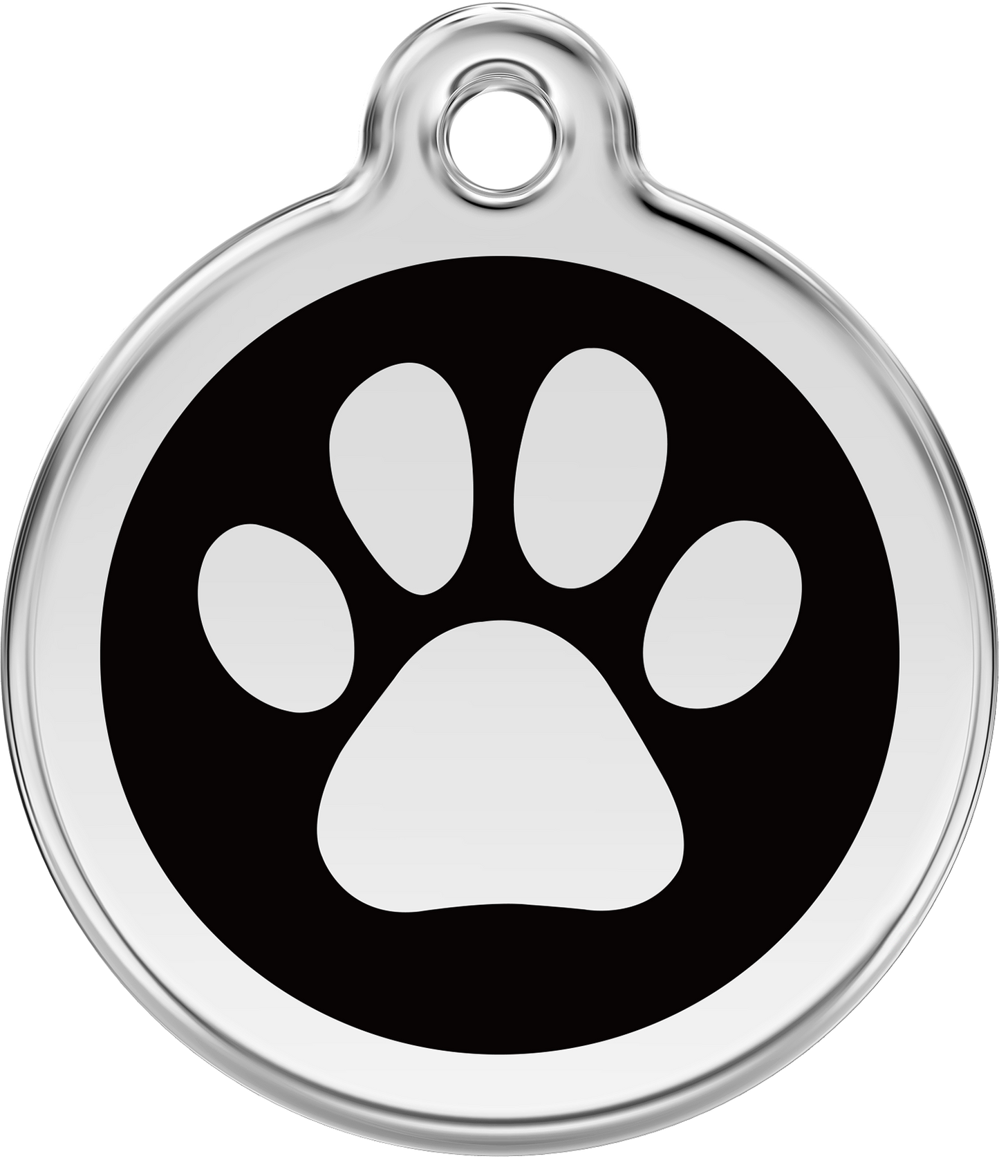 Pet Identification Tag | Paw Print - black