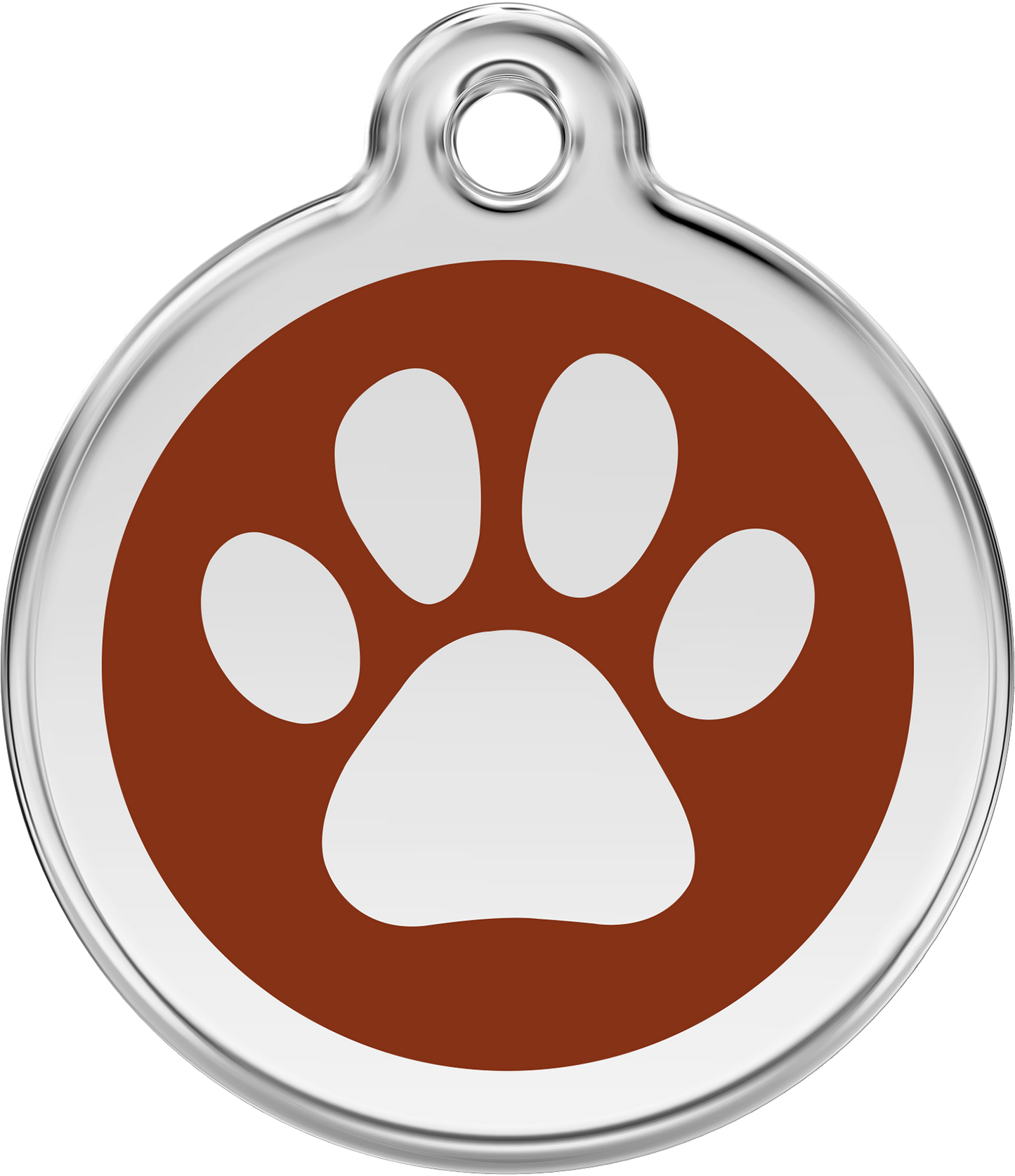 Pet Identification Tag | Paw Print - brown