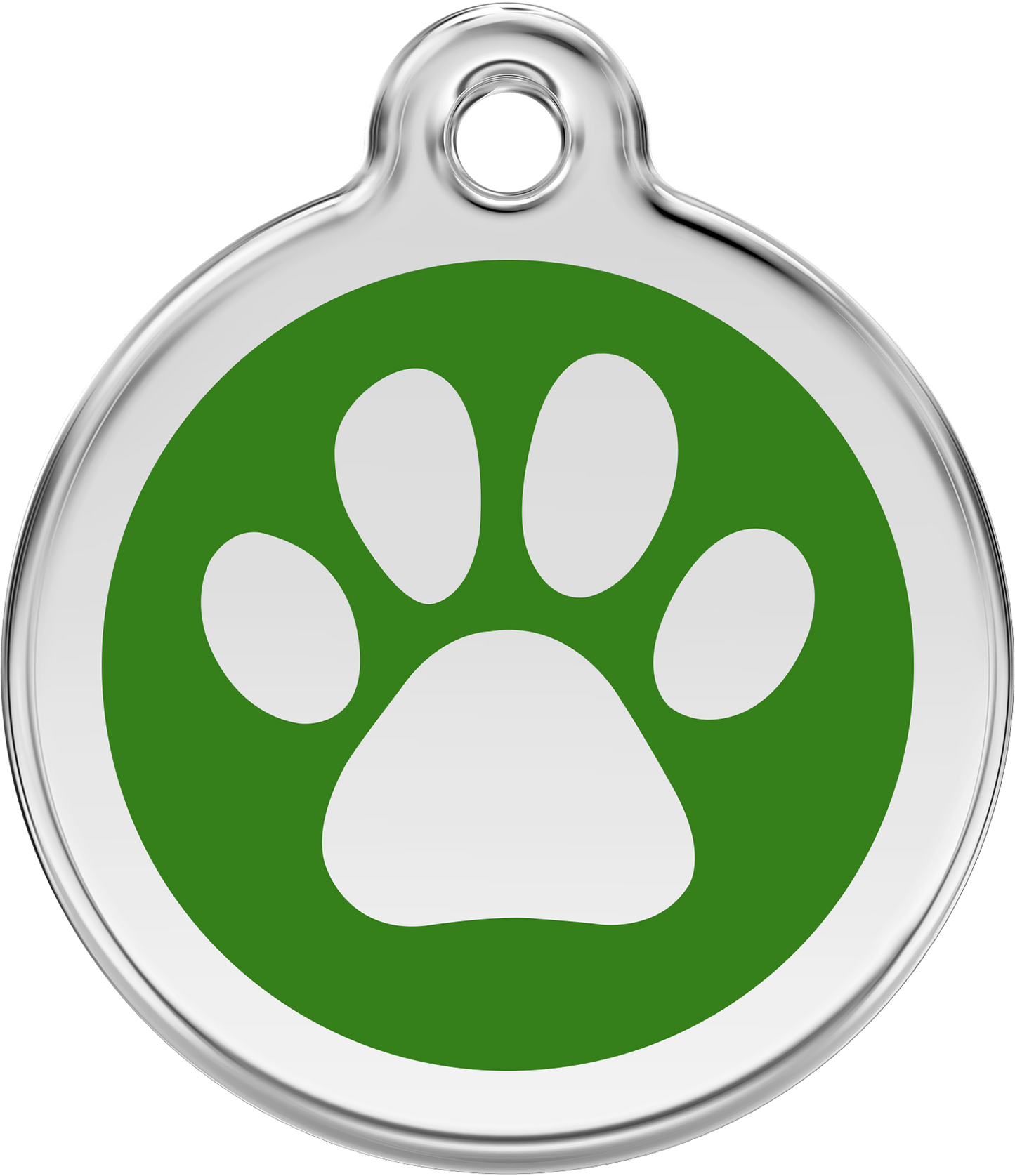 Pet Identification Tag | Paw Print - green