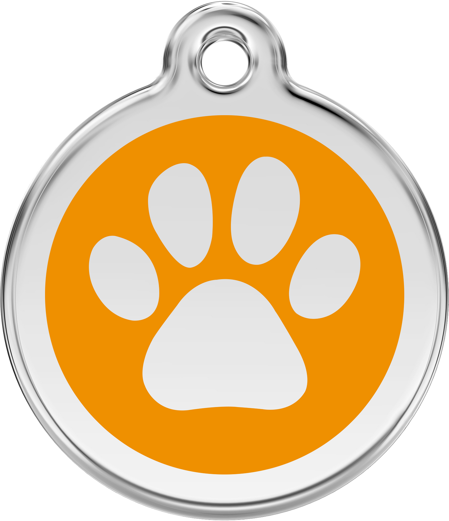 Pet Identification Tag | Paw Print - orange