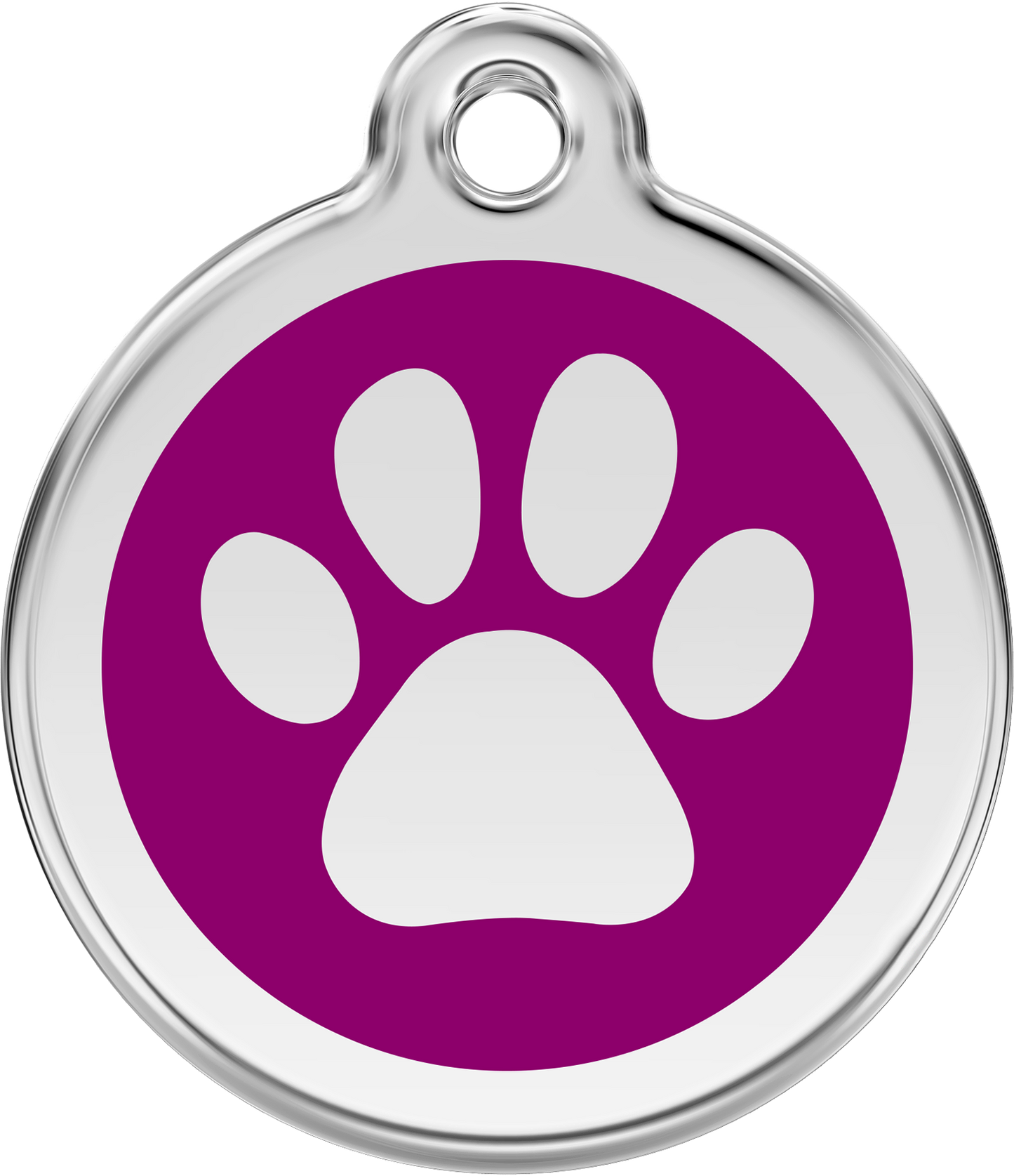 Pet Identification Tag | Paw Print - purple