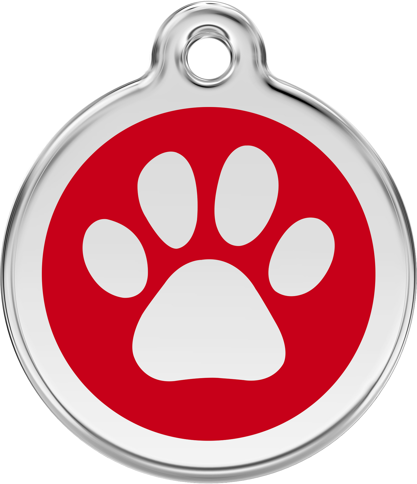 Pet Identification Tag | Paw Print - red