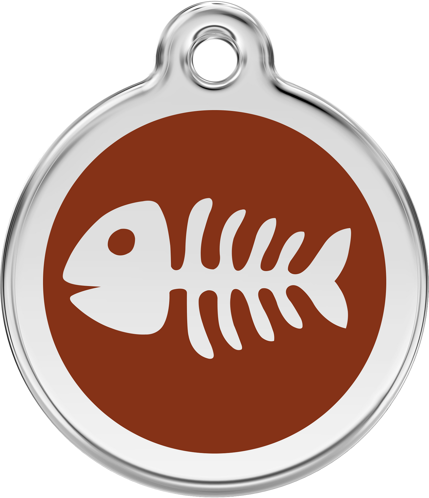 Pet Identification Tag | Fish Bone - brown