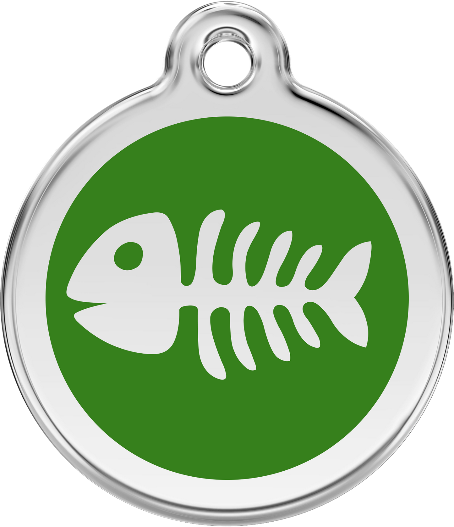Pet Identification Tag | Fish Bone - green