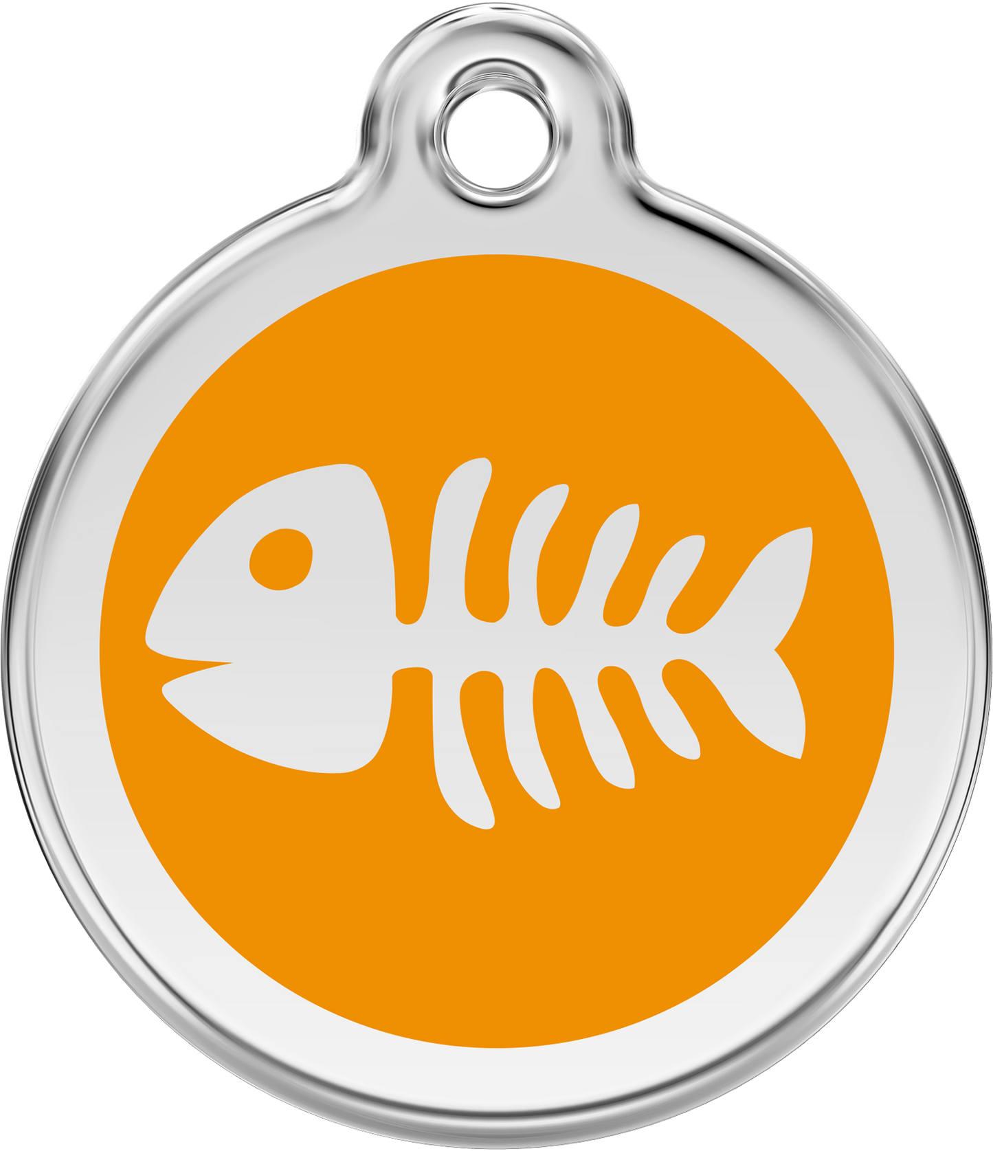 Pet Identification Tag | Fish Bone - orange