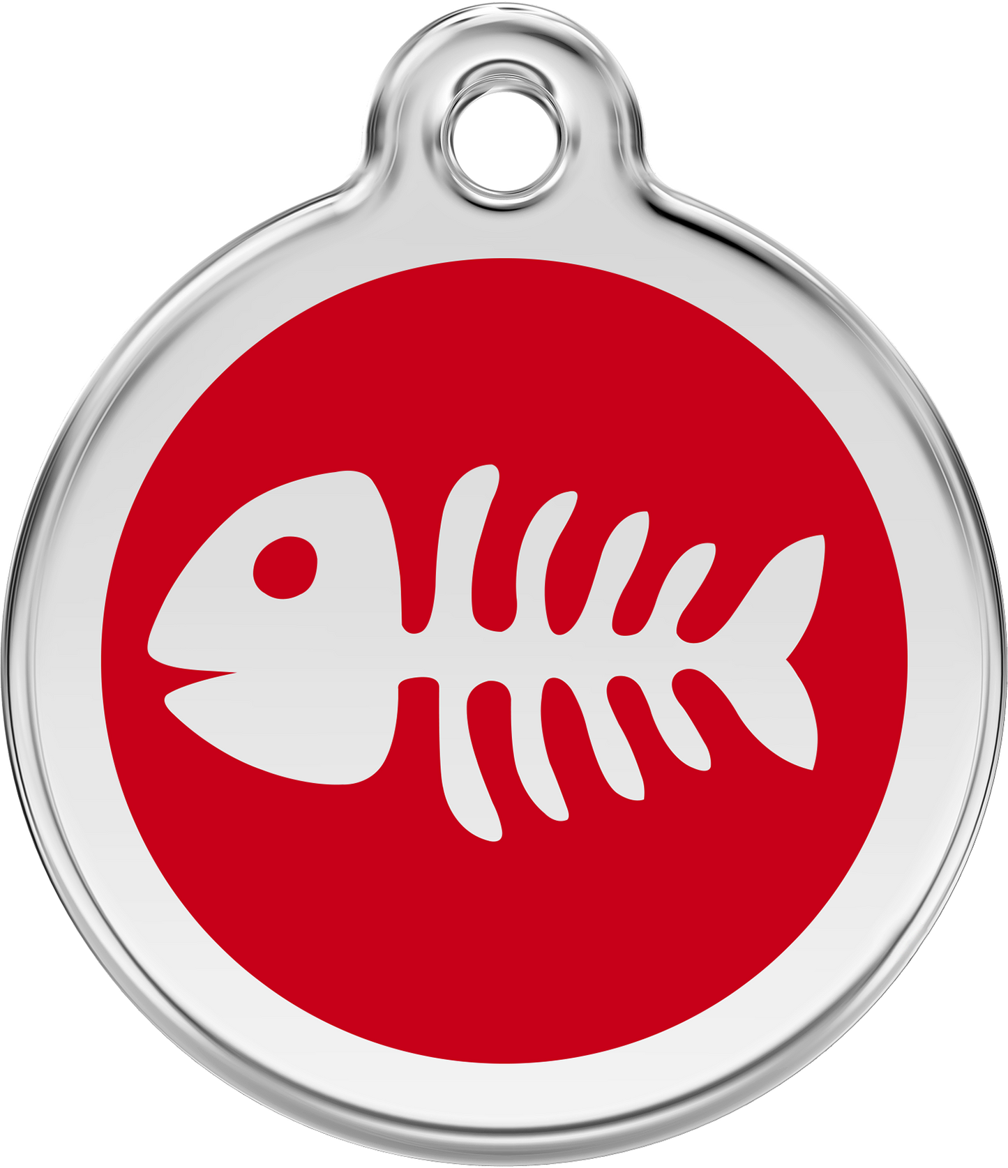 Pet Identification Tag | Fish Bone - red