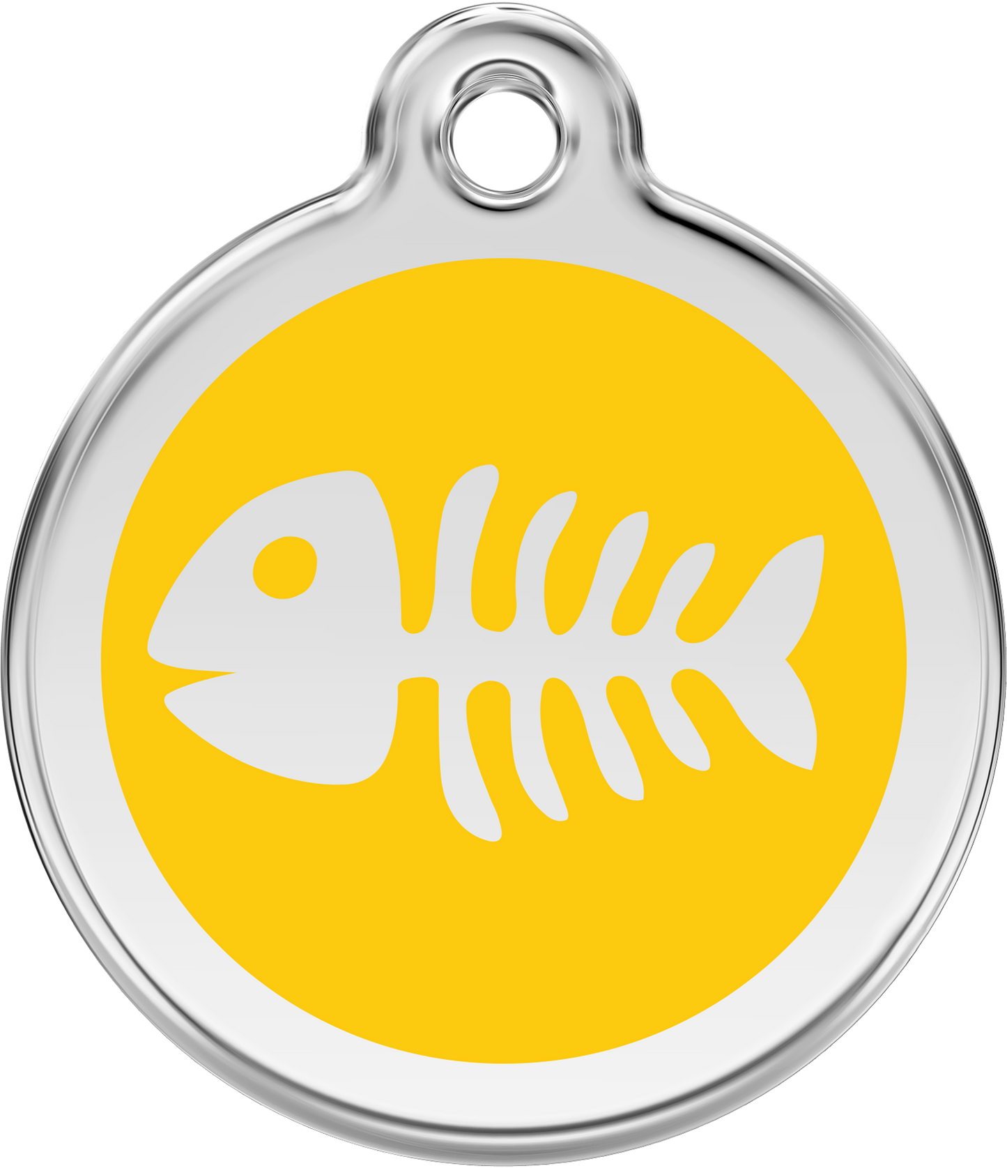 Pet Identification Tag | Fish Bone - yellow