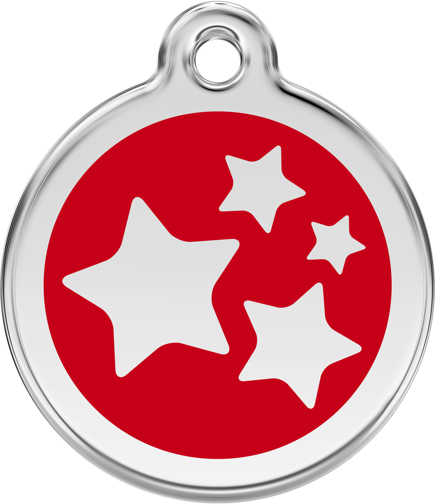 Pet Identification Tag | Stars - red