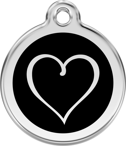 Pet Identification Tag | Tribal Heart - black