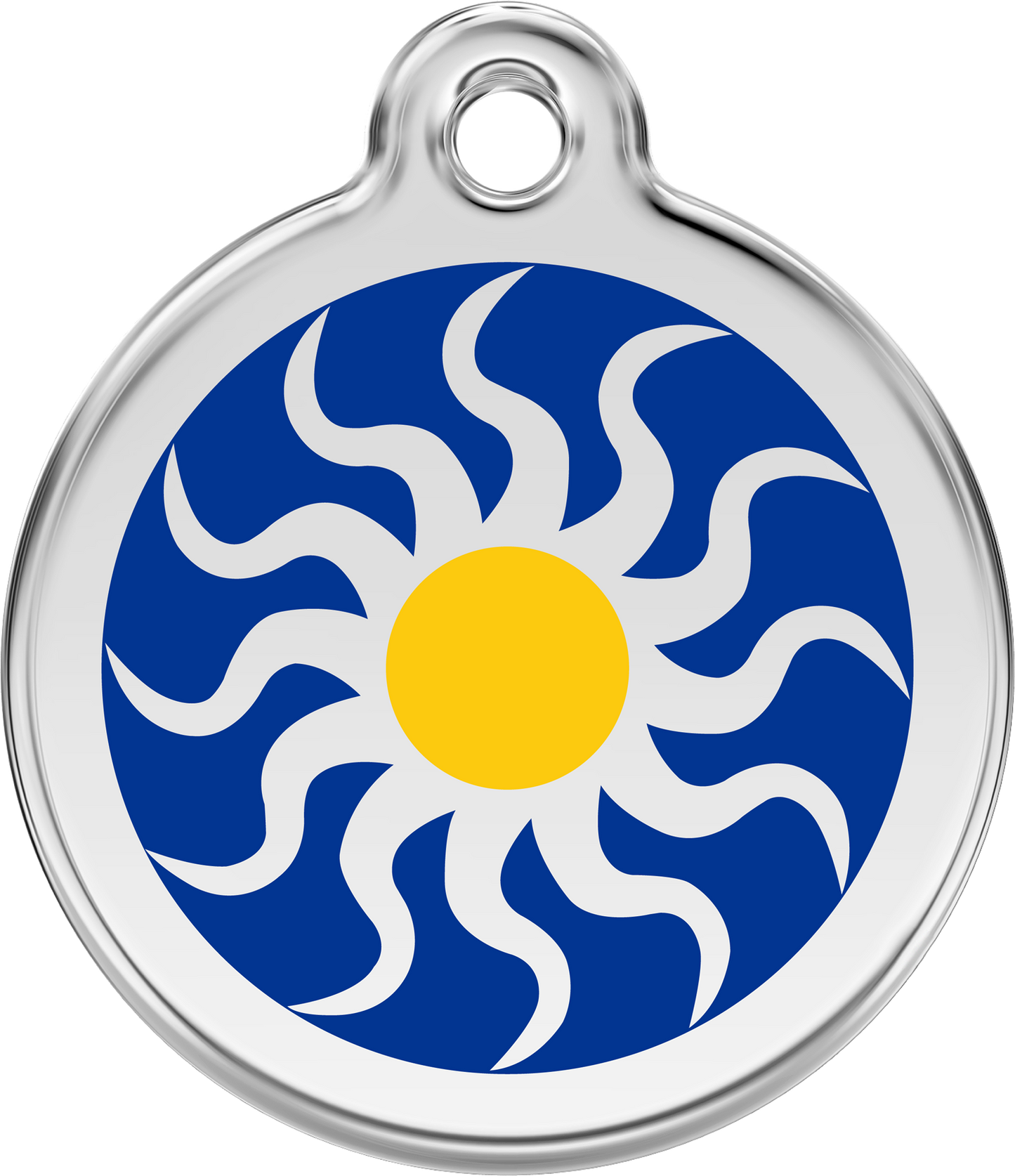 Pet Identification Tag | Tribal Sun - blue