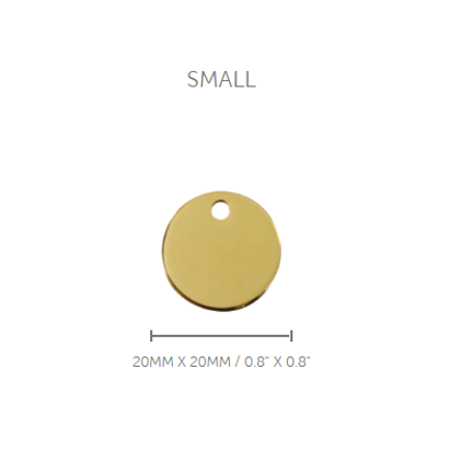 Pet ID Tag Brass Circle - small