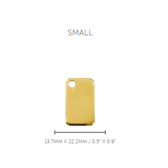 Pet ID Tag Brass Rectangular - small