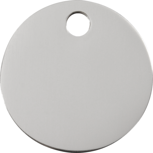 Pet Identification Tag | Circle - Flat Stainless Steel