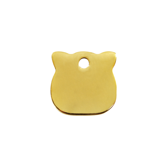 Pet ID Tag Brass | Cat Head