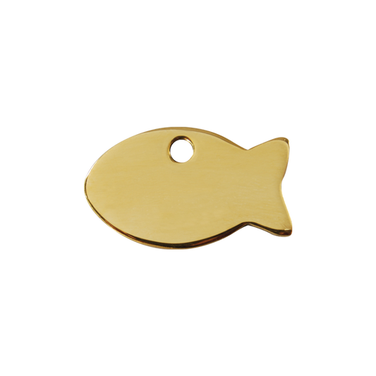 Pet ID Tag Brass Fish