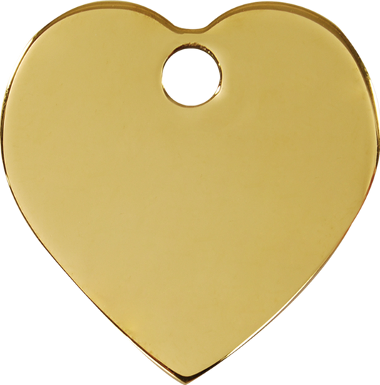 Pet ID Tag Brass Heart