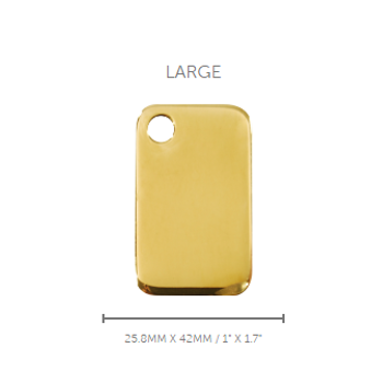 Pet ID Tag Brass Rectangular - large