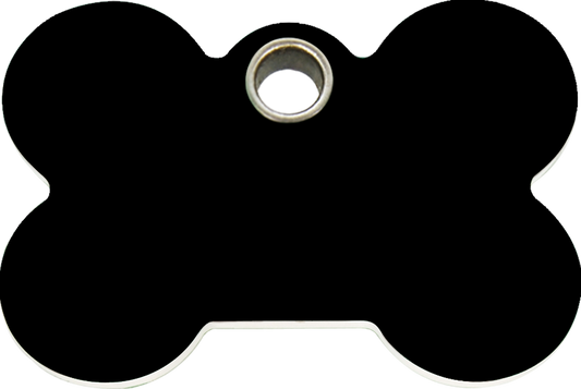 Pet Identification Tag Plastic Bone - black