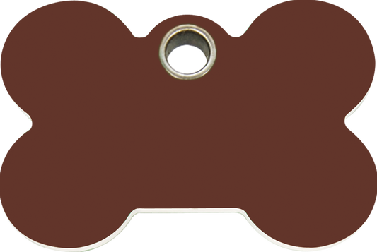 Pet Identification Tag Plastic Bone - brown